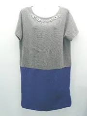 ◇ GLOBALWORK グローバルワーク ニット生地 クルーネック パーツ ロング丈 ワンピース サイズM グレー レディース E  【1307260008562】のサムネイル