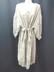◇ mystic ロング丈 薄手 フロントボタン 袖口ゴム 腰紐付き 長袖 コート サイズMS グレー レディース E  【1307260009934】のサムネイル