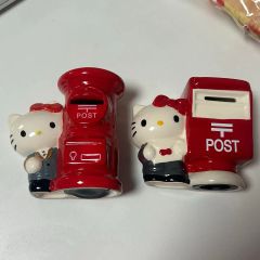 陶器製 貯金箱 3種セット ハローキティ ポスト2体 ＋ TOKAI パトカー