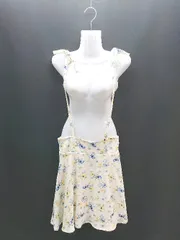◇ PAGEBOY ウエストゴム ファスナーあり 花柄 かわいい ミニ フレア スカート サイズF アイボリー/マルチ レディース E  【1307260081466】