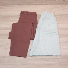 ◇ 《 GU ジーユー まとめ売り2点セット サイズS ハーフ丈 無地 チャックボタン閉め パンツ レディース 》 E  【1308160030523】