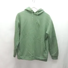 ◇ green label relaxing フーディー プルオーバー カジュアル ポケット 無地 長袖 パーカー サイズS グリーン メンズ E  【1308160046159】