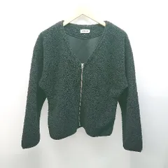 ◇ LEPSIM レプシィム フロントジップ 起毛生地 ノーカラー 長袖 ブルゾン サイズF ブラック レディース E  【1308160052723】のサムネイル