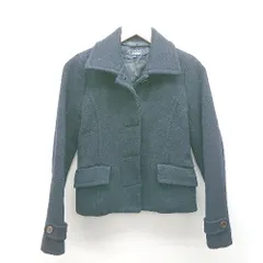 ◇ ADAM ET ROPE' シンプル 無地 厚手 冬物 アウター 長袖 ジャケット サイズ36 ブラック レディース E  【1308160057155】