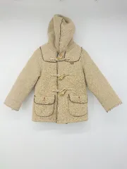 ◇ e.a.B エーアーベー ロゴ刺繍 キッズ 子供服 裏ボア フード 長袖 ダッフル コート サイズ100 ベージュ系 レディース P  【1308160088319】のサムネイル