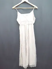 ◇ ◎ mysty woman カシュクール チュール 膝下丈 キャミソール ワンピース サイズF ライトベージュ系 レディース P  【1308240009425】のサムネイル
