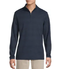 ダニエル クレミュ メンズ アウター ニット・セーター Cremieux Blue Label Performance Jacquard QuarterZip Pullover Dark Navy ネのサムネイル