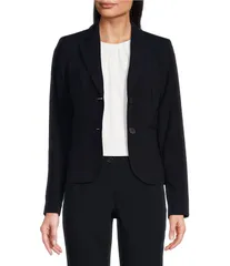 ダナキャラン レディース アウター コート ブレザー DKNY by Donna Karan Coordinating Notch Collar Long Sleeve Two Button Blazのサムネイル