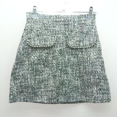 ◇ ◎ ●未使用● chille ツイード パール ラメ エレガント ミニ丈 フレア スカート サイズFREE グレー レディース E 【1308290013564】