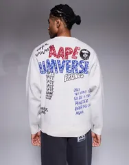 ベイシング エイプ メンズ アウター ニット・セーター プリント レース Aape by A Bathing Ape knitted sweater with placement scribble pのサムネイル