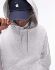 トップマン メンズ アウター パーカー・スウェット パーカー Topman oversized hoodie in light gray heather Gray グレーのサムネイル