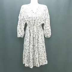 ◇ SHAREPARK シェアパーク 花柄 ガーリー 大人かわいい ロング丈 ワンピース サイズ1 ベージュ レディース E  【1308290034101】
