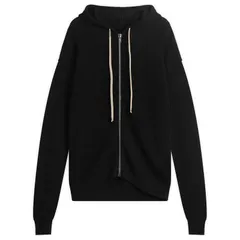 リックオウエンス メンズ アウター パーカー・スウェット ニット Rick Owens Zip Knitted Hoodie Black ブラックのサムネイル