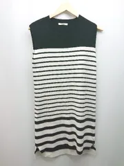 ◇ snidel スナイデル ボーダー柄 ラウンドネック ニット ミニ丈 ワンピース サイズF ホワイト/ブラック レディース E  【1308290040805】