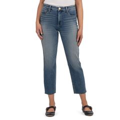 カットフロムザクロス レディース ボトムス デニムパンツ KUT from the Kloth Rachael High Rise Fab Ab Mom Raw Hem Braveness With