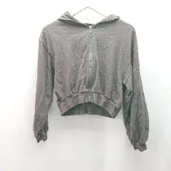 ◇ repipi armario フーディー ショート丈 刺繍 長袖 パーカー サイズL グレー レディース E  【1309040001930】のサムネイル