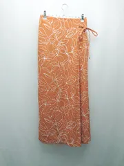 ◇ ABAHOUSE mavie アバハウス バックウエストゴム 総柄 薄手 ロング タイト スカート サイズ38 オレンジ レディース E  【1309040002364】のサムネイル