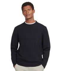 バブアー メンズ アウター ニット・セーター Barbour Essential Patch Crew Navy ネイビーのサムネイル