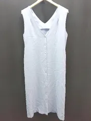 ◇ natural couture ナチュラルクチュール Vネック ボタン ストレッチ ノースリーブ ベスト サイズF ブルー レディース E  【1309040016859】のサムネイル