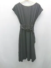 ◇ ◎ Roomy's ルーミーズ ウエストゴム シャツ生地 大人可愛い ロング丈 ワンピース サイズF ブラック レディース E  【1309040022836】のサムネイル