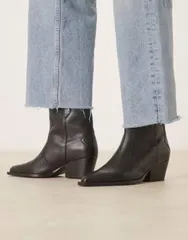フリーピープル レディース シューズ ブーツ・レインブーツ レザー ヒール Free People low heeleather cowboy boots BLACK LEATHER ブラックのサムネイル