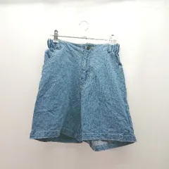 ◇ nano universe バックウエストゴム デニム風 フロントファスナー ショートパンツ サイズFREE ブルー系 レディース E  【1309040052185】のサムネイル