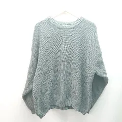 ◇ relume クルーネック ニット生地 秋冬コーデ カジュアル 長袖 セーター サイズM ダークグリーン レディース E  【1309040057111】