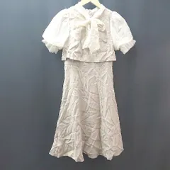 ◇ titty&Co. シアー袖 胸元リボン フリル 上品 ガーリー 半袖 ロング ワンピース 表記なし アイボリー レディース E  【1309040080034】のサムネイル