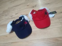 ELLE GOLF ファー イヤーマフ サンキャップ レッド/ネイビー (新品) 57サイズ