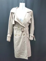 ◇ ◎ NICE CLAUP バックスリット フロントボタン 綺麗め シンプル 長袖 トレンチコート サイズS ベージュ レディース E  【1309040090705】のサムネイル