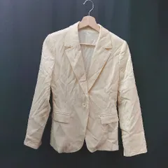 ◇ Karl Park Lane フロントボタン 肩パット カジュアル 長袖 テーラードジャケット サイズ11号 クリーム レディース E  【1309040092600】のサムネイル