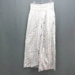 ◇ aquagirl アクアガール チェック柄 ハイウエスト　カジュアル ワイドパンツ 表記なし グレー レディース E  【1309250007883】のサムネイル