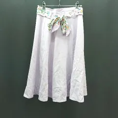 ◇ ◎ MISCH MASCH サイドジップ 裏地 薄手 ストレッチ シンプル ひざ丈 フレア スカート サイズS パープル レディース E  【1309250037880】のサムネイル