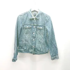 ◇ GAP ギャップ ボタン ステッチ 胸ポケット ダメージ加工 長袖 デニムジャケット サイズXXS ブルー レディース E  【1309250046110】