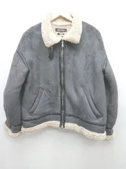 ■ mysty woman ミスティウーマン スエード調 ボア ジップアップ 長袖 ブルゾン ジャンパー サイズM グレー系 レディース P  【1310020015526】のサムネイル