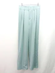 ◇ me+em select ツータック センタープレス くすみカラー カジュアル ストレートパンツ サイズM ブルー系 レディース E  【1310050001148】のサムネイル