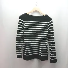 ◇ Spick & Span クルーネック ボーダー柄 厚手 カジュアル 長袖 Tシャツ 表記なし ブラック ホワイト レディース メンズ E  【1310050018788】