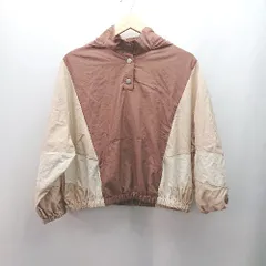 ◇ merlot メルロー 無地 バイカラー シャカ生地 シンプル 長袖 パーカー サイズ160 ブラウン レディース E  【1310050024451】のサムネイル