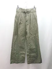 ◇ united arrows ウエストゴム ストレート カーキ タック ベルト カジュアル パンツ サイズ38 グリーン レディース E  【1310130011449】のサムネイル
