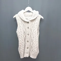 ◇ HEART MARKET 厚手 ケーブル編み 冬物 ニットベスト サイズF ブラウン レディース E  【1310130017359】