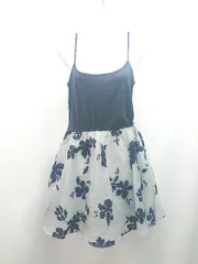 ◇ dazzlin シアースカート 花柄 夏向け フェミニン ノースリーブ ミニ丈 ワンピース 表記なし ネイビー レディース E  【1310130021325】のサムネイル