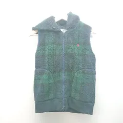 ◇ GYMPHLEX 厚手 冬物 チェック シンプル ロゴ刺繡 ベスト 表記なし ネイビー メンズレディース E  【1310130022520】
