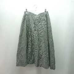 ◇ URBAN RESEARCH ROSSO ギンガムチェック バックウエストゴム 膝丈 フレア スカート サイズFREE ブラック レディース E  【1310130033380】のサムネイル