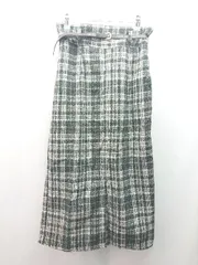 ◇ 2PINK ウエストゴム　チェック　厚手 冬物 ロング タイト スカート サイズL ブラック レディース E  【1310300002079】