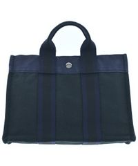 HERMES エルメストートバッグ フールトゥPM キャンバス 黒×紺 - メルカリ