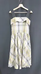 ◇ BABYLONE バビロン チェック フレア バッグジップ ロング丈 ワンピース サイズ38 グレー系/イエロー系 レディース E  【1310300022954】のサムネイル