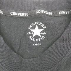 ◇ CONVERSE ロングtシャツ スニーカー 靴 刺繍 カジュアル 長袖 カットソー サイズL ブラック レディース E 【1310300021070】