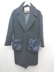 ◇ MAJESTIC LEGON 2WAY フェイクファー ウール混 長袖 ロング コート ネイビー レディース P  【1402080012529】のサムネイル