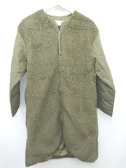 ■ chocol raffine robe ボア ノーカラー ジップアップ 長袖 ブルゾン ジャンパー サイズF カーキ レディース P  【1402080019733】