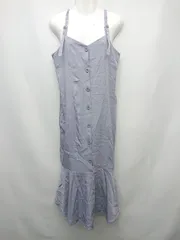 ◇ natural couture ナチュラルクチュール くすみカラー 膝下丈 キャミソール ワンピース サイズF ブルー系 レディース P  【1402160010186】のサムネイル
